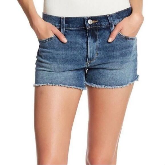 Joe’s Jeans Andreea Blue Wash Cut Off High Waist Stretch Jean Shorts Sz24 NWT - Picture 1 of 16